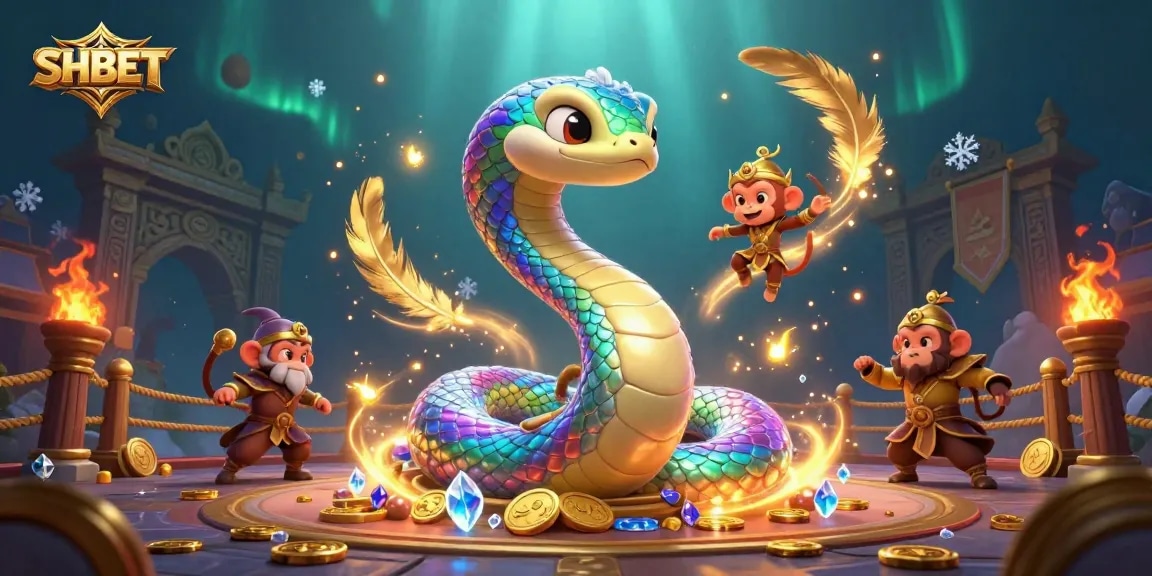 Experience thrilling SHBET adventures with vibrant characters, gold coins, and dynamic gaming elements in an epic setting.