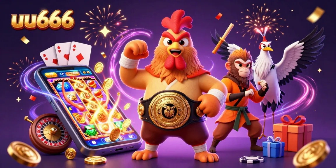 Spin and win big at uu666 with a vibrant 3D casino scene featuring iconic characters!