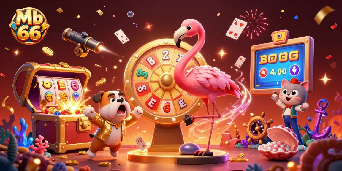 Spin to win with Mb 66 at the dazzling prize wheel, surrounded by vibrant casino elements.