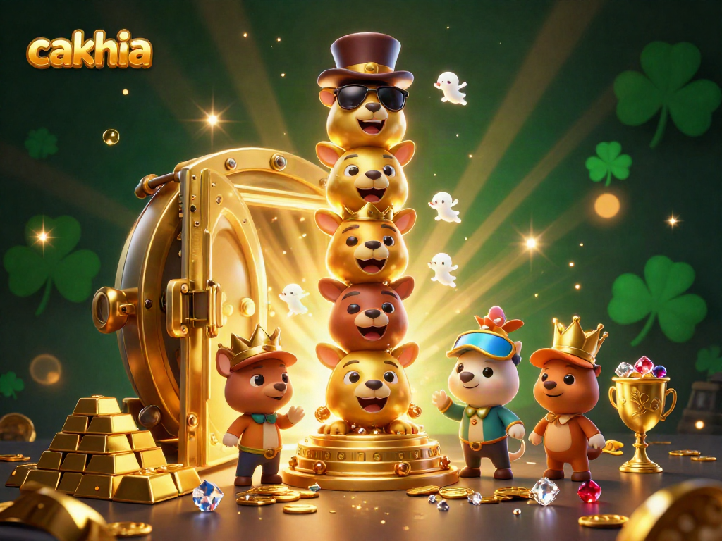 Cakhia features a lively 3D illustration of a golden totem pole surrounded by treasures and casino elements.