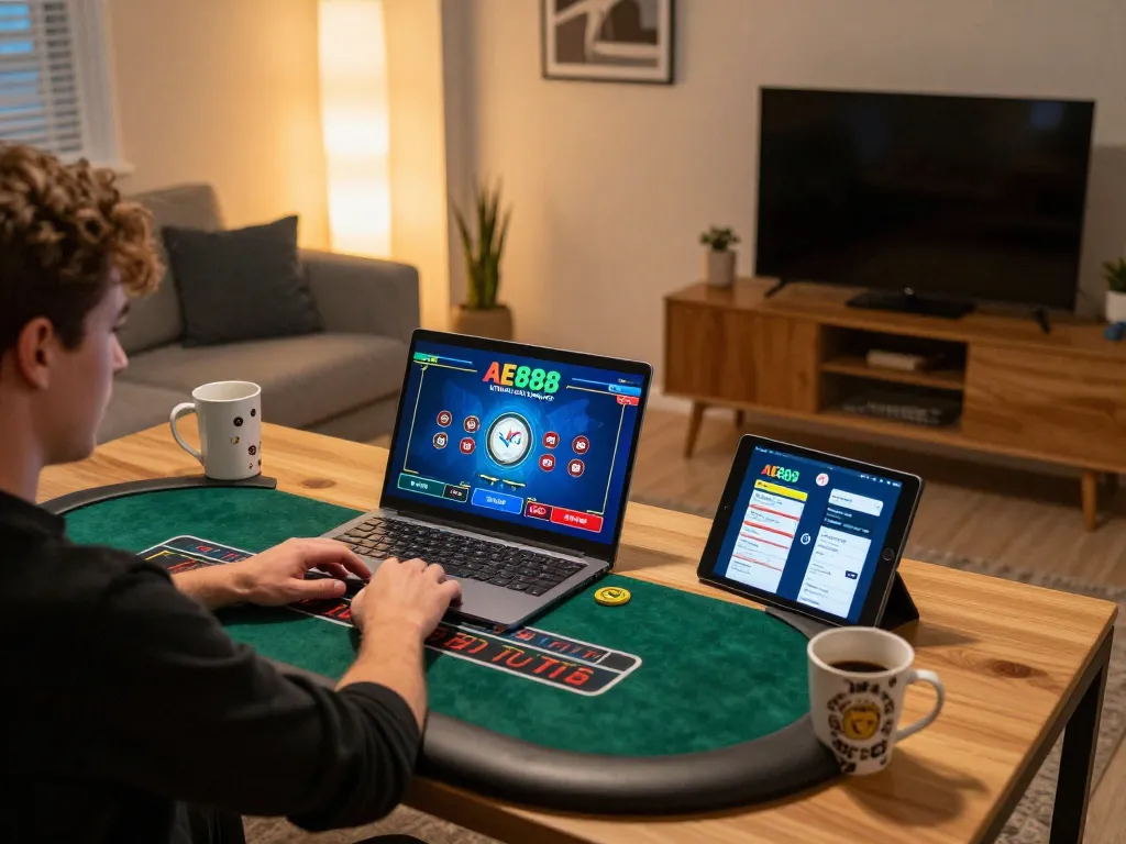 Engaging gameplay on AE888 live dealer games in a cozy home setting