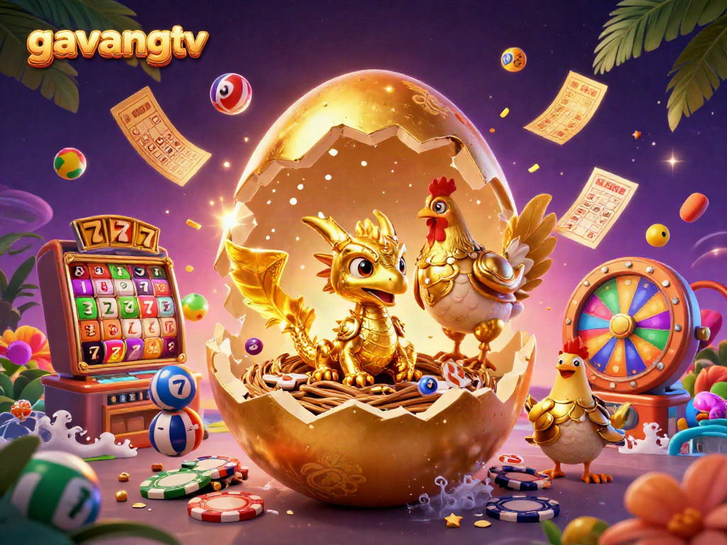 Experience exciting moments at gavangtv with golden treasures and vibrant gaming elements.
