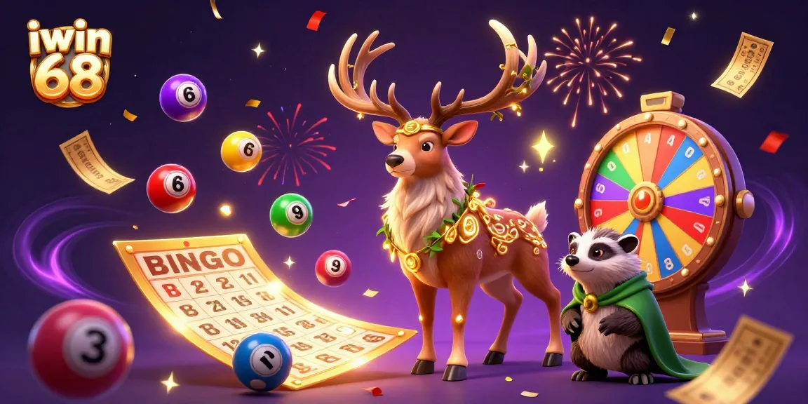 Experience thrilling gameplay at iwin 68 with vibrant lottery balls and festive casino elements.