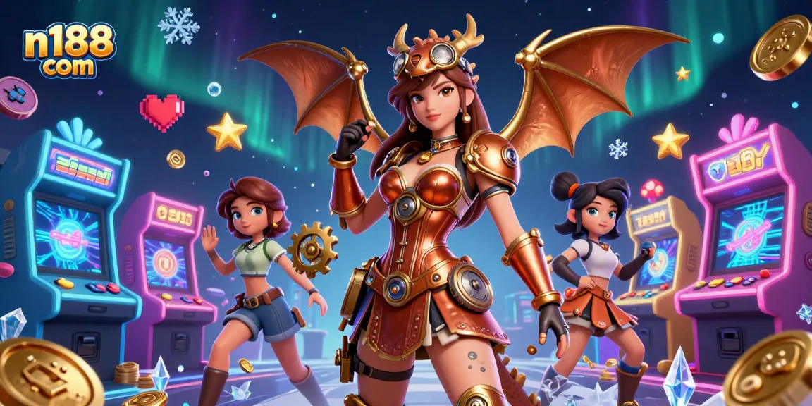 Experience high-stakes gaming action with n188 com in this captivating 3D casino illustration.