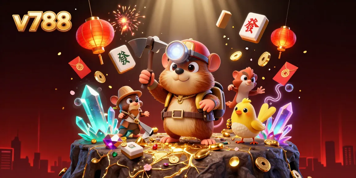 Experience thrilling gameplay at v788 with the treasure hunter navigating a cave of riches.