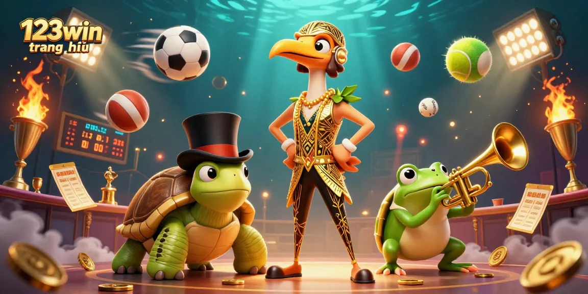 Experience the excitement of gaming at 123win trang chủ with a vibrant casino scene filled with dynamic characters and elements.