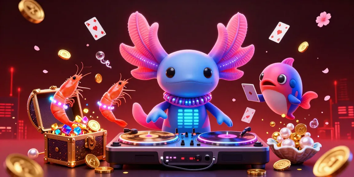 Berika din upplevelse av en jämförande casino topplista med en neonfärgad DJ och dansande figurer i en livlig undervattensmiljö.