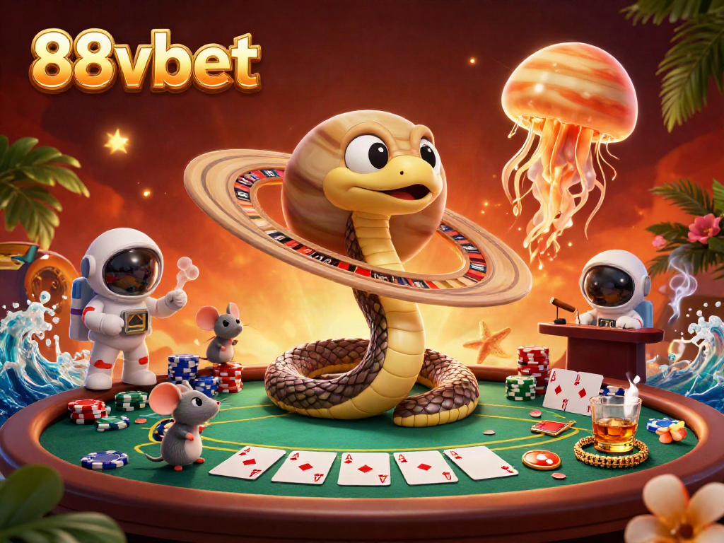 Engage with the cosmic casino thrill as astronaut mice bet on the Saturn ring roulette at 88vbet's vibrant scene.