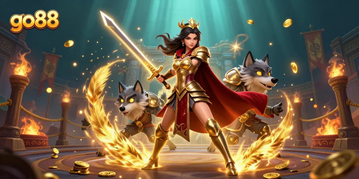 Experience the excitement of go88's online gaming with dramatic characters and vibrant casino elements.