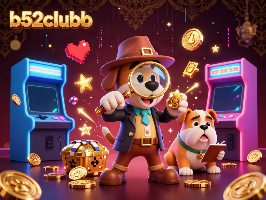 Engage in exciting gameplay with b52clubb as characters solve clues amidst vibrant casino elements.