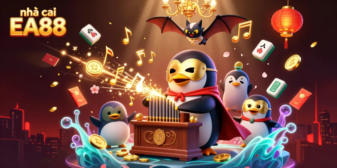 Experience the excitement at nhà cái EA88 with a vibrant 3D casino-themed illustration showcasing captivating gaming elements.