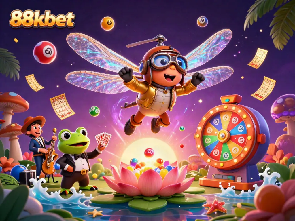 Experience thrilling gaming at 88kbet with a dynamic casino scene featuring vibrant characters and action.