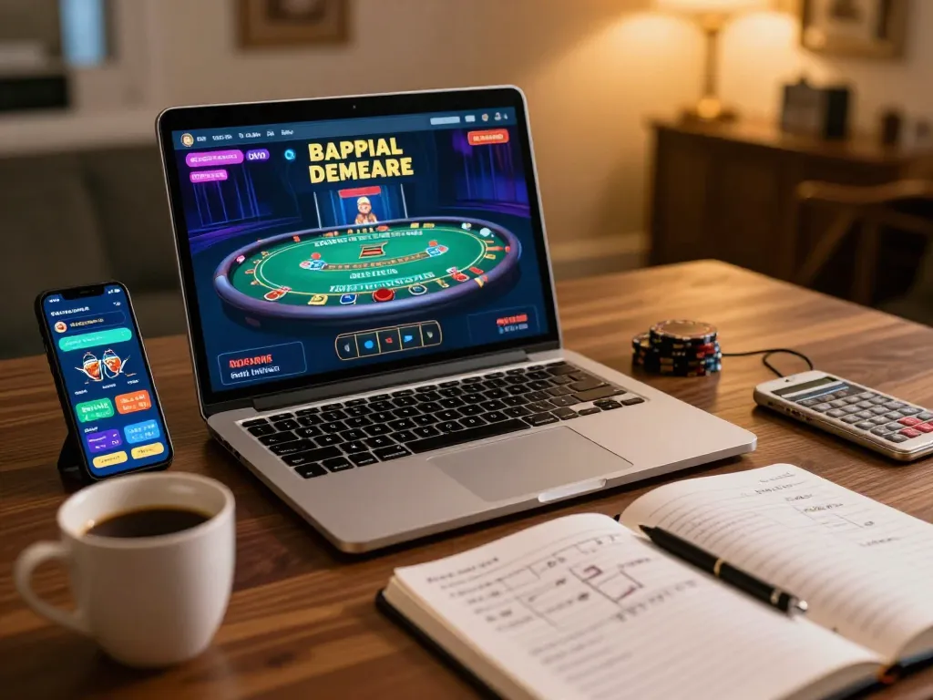Engaging gameplay on 98win vin's online blackjack platform with a cozy at-home setup.