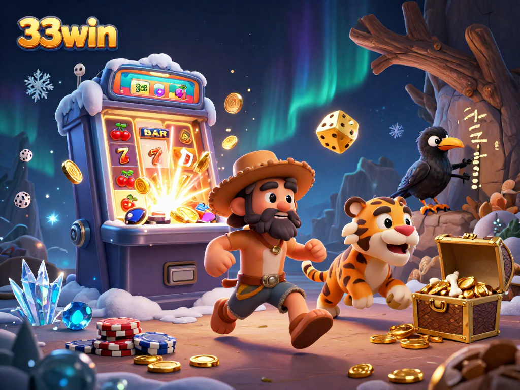 Experience the thrill of 33win as a cartoon caveman and sabertooth run a prehistoric casino.