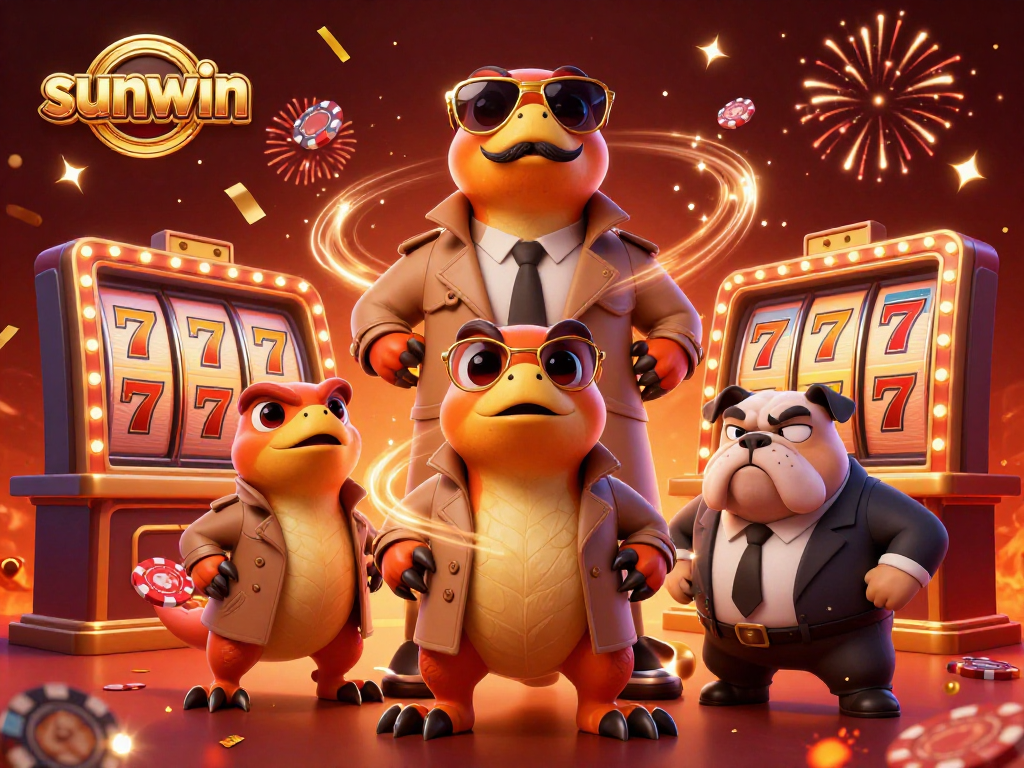 Experience excitement at sunwin with raptors cleverly disguised for VIP entry at a lively casino.