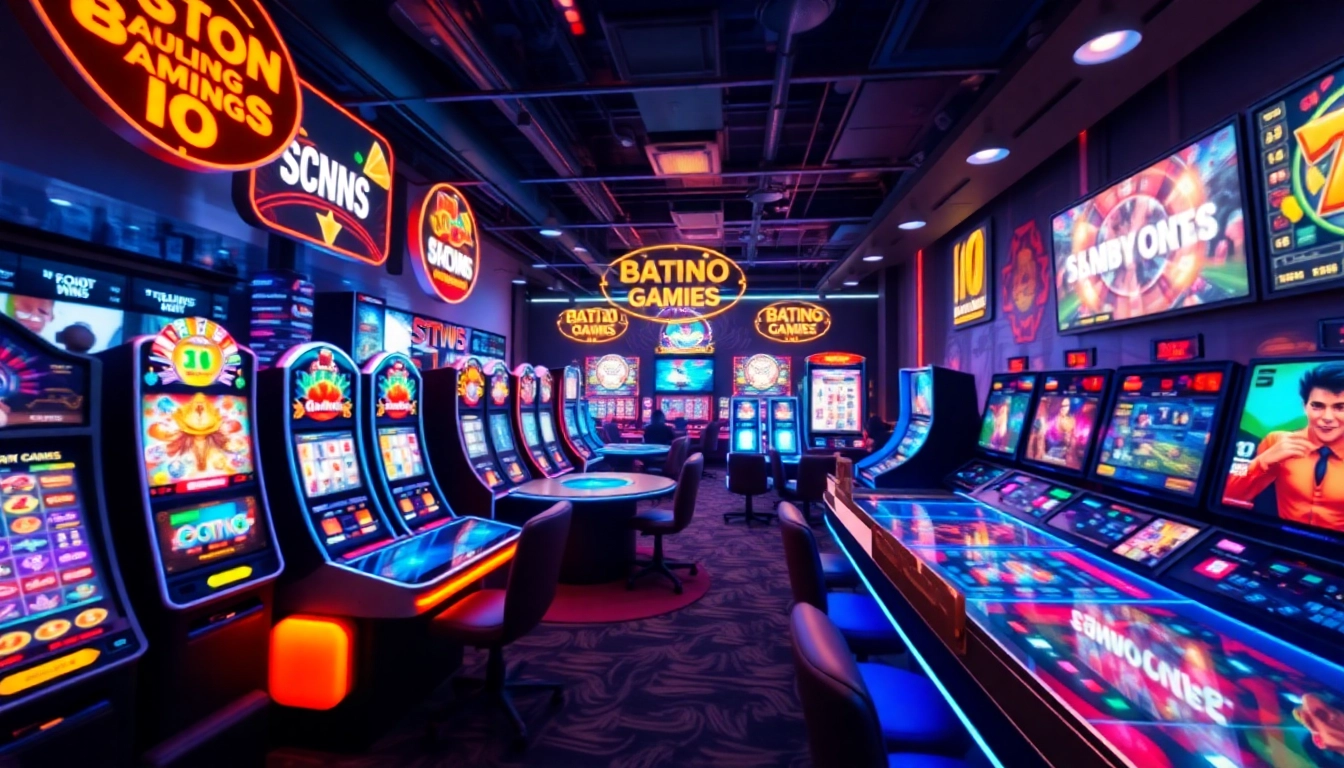 SV 66 vibrant online gaming atmosphere with colorful slot machines and dynamic displays