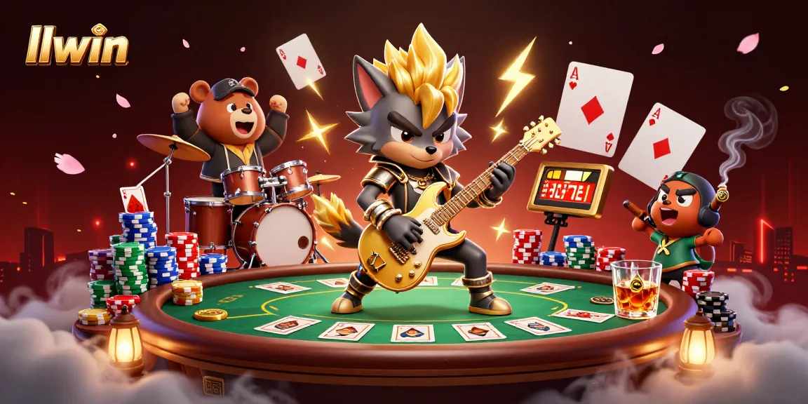 Experience thrilling gaming moments at llwin with a dynamic casino illustration featuring iconic characters.