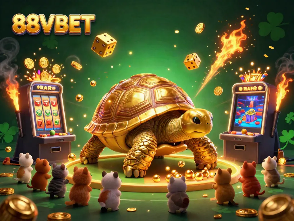 Experience thrilling gameplay at 88VBET with vibrant cartoon characters and exciting gambling elements.
