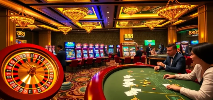 Experience the excitement of 888 NEW with thrilling online casino games and vibrant gambling elements.