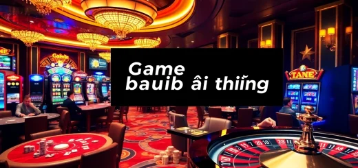 Engaging scene of "Game bài đổi thưởng" at a vibrant casino table with excited players.
