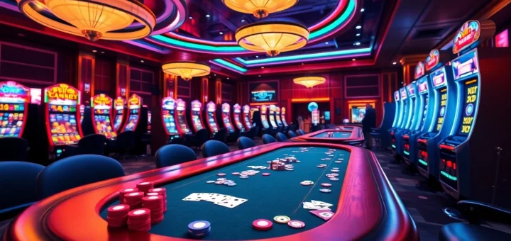 Experience online gambling excitement with 8kbet.hair's vibrant casino interface showcasing poker and slots.