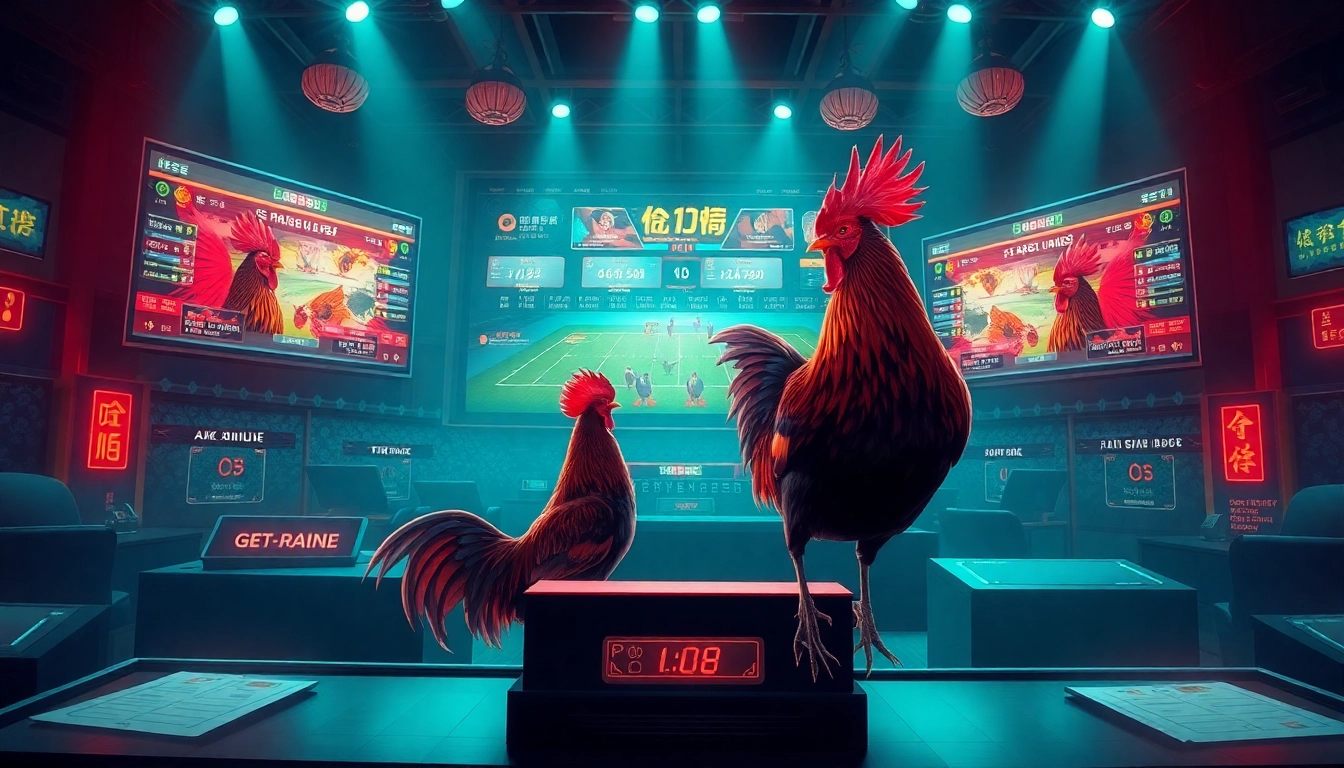 Engage in thrilling đá gà trực tiếp action with vibrant live betting visuals showcasing rooster fights.