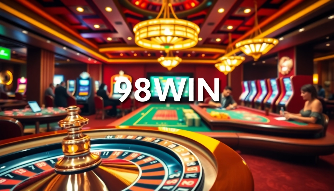 Experience thrilling gameplay at 98WIN with vibrant casino tables and excitement all around