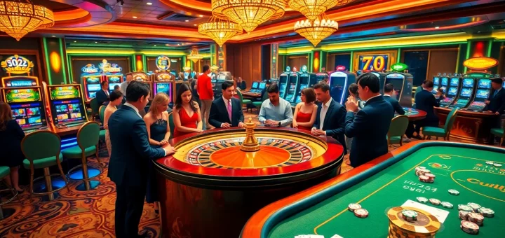 Players engaged in thrilling roulette action at https://nhacaiuytinvl.com/ with luxurious casino ambiance.