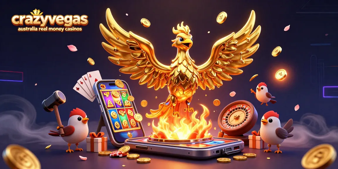 Experience excitement at crazyvegas australia real money casinos with vibrant slot games, golden coins, and dynamic gaming elements.